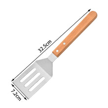 Wooden Handle BBQ Tool Set for Outdoor Grilling with Knife, Spatula, and Fork